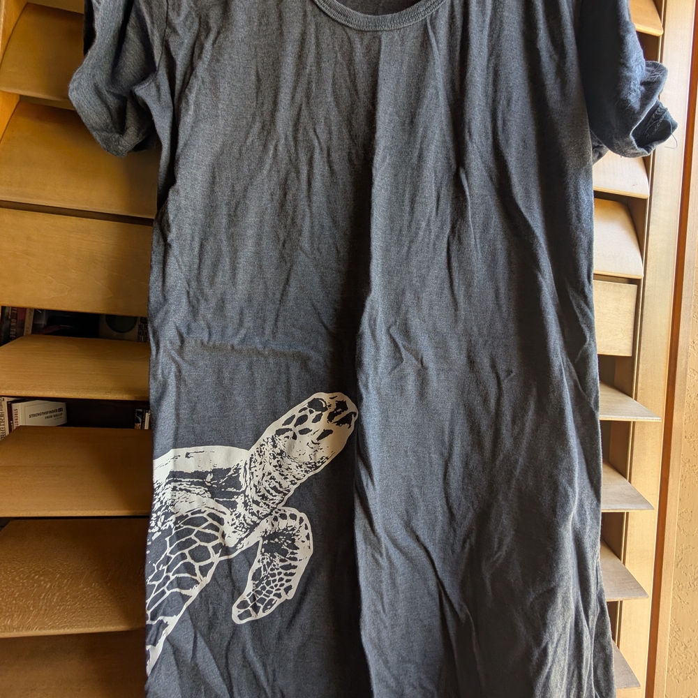 Gray Sea Turtle Print Swim Coverup